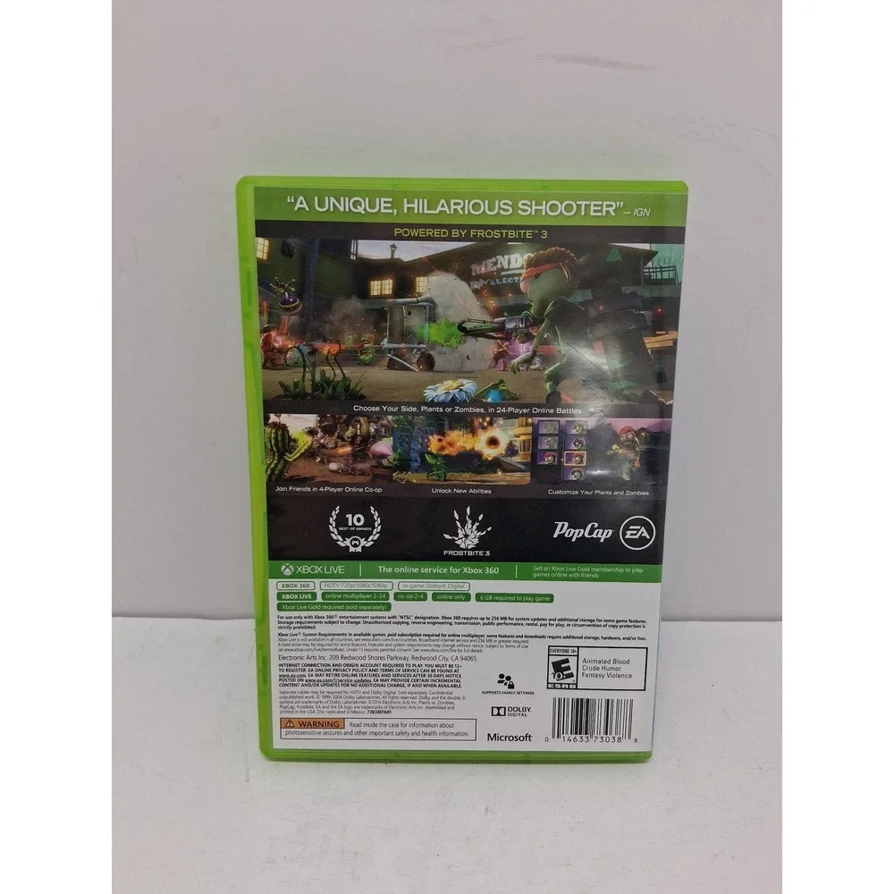 Plants vs Zombies Garden Warfare Xbox 360 EA PopCap Shooter Game NTSC